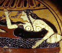 picture of Greek character Ismene on Louvre's pot